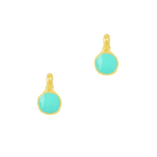 Mini breloque rond 7 mm breloque rond en métal doré émaillé