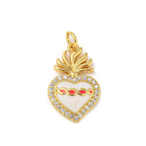 Pendentif cœur ex voto 22 mm pendentif cœur doré