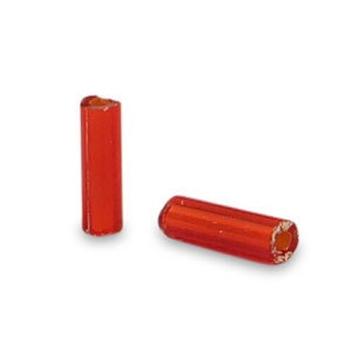 Perles bugles 6 mm perles rocaille rouge tube perle tube en verre - 10 grammes