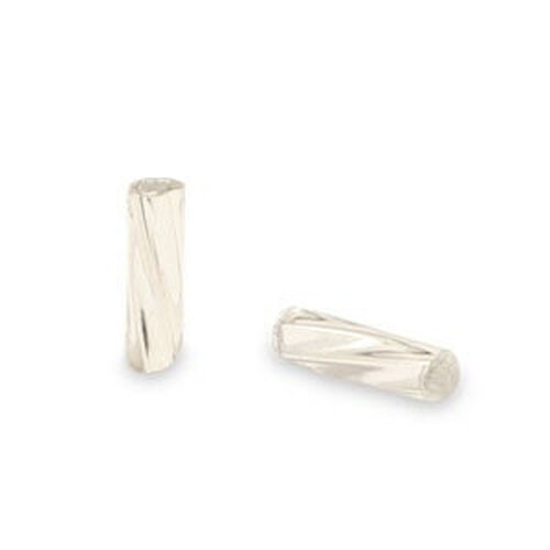 Bugles twist 6 mm perles rocaille argenté tube perle tube en verre - 10 grammes