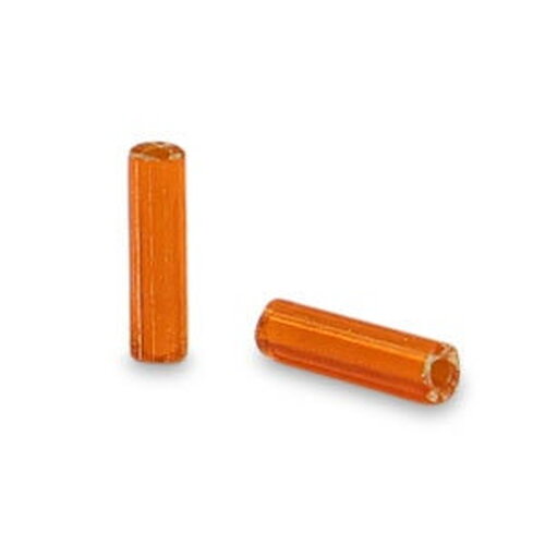Perles bugles 6 mm perles rocaille orange tube perle tube en verre - 10 grammes