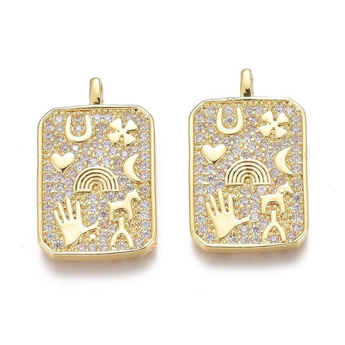 Pendentif porte bonheur protecteur 21,5 mm plaqué or 18 carats
