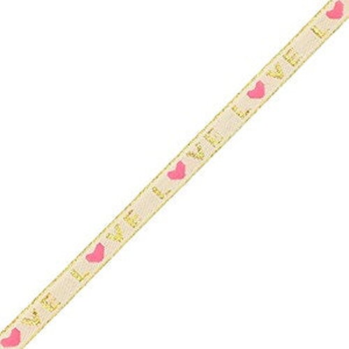 1 métré ruban à message tissé love ruban pour bracelet 10 mm de largeur texte love - 23801