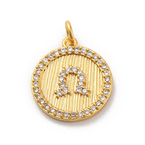 Médaille fer à cheval pendentif fer à cheval en laiton plaqué or 18 mm pendentif porte bonheur