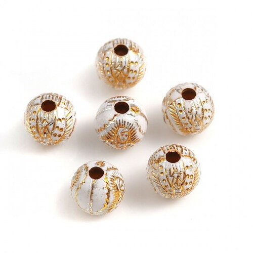 50 perles vierge perle ronde blanche 8mm