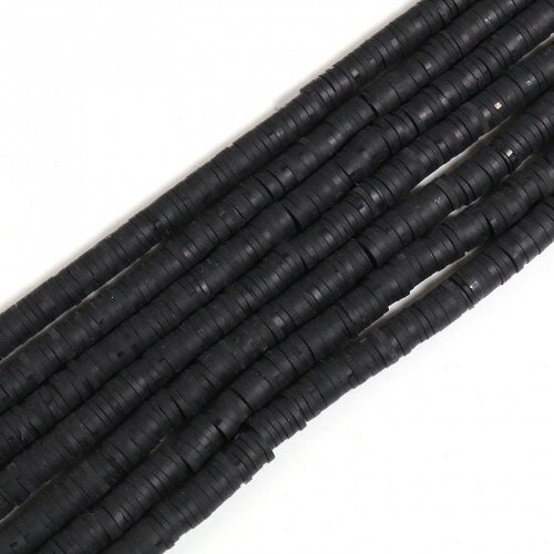 Perles heishi noir 350 perles rondelles pâte polymère 6mm perles pour la fabrication de bijoux