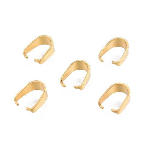 10 attaches pendentifs 7 mm acier inoxydable 304 bélière doré