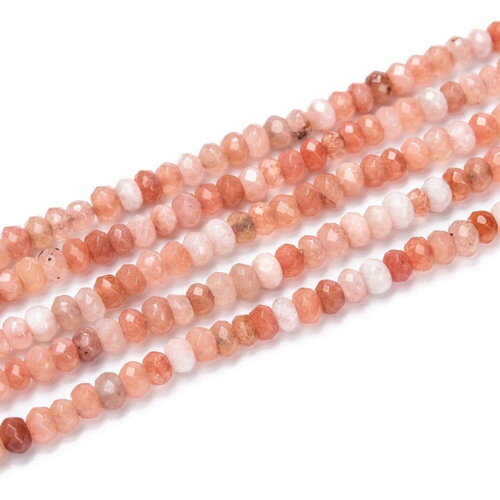 100 perles rondelle jade de malaisie peche naturel teint perle jade 4 mm perles facette
