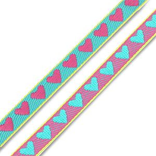 1 métré ruban cœur tissé pour bracelet 10 mm largeur - 94097
