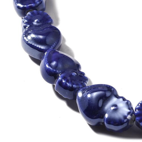 2 perles cœur ex voto porcelaine bleu marine 15 x 10 mm perle céramique cœur flamboyant