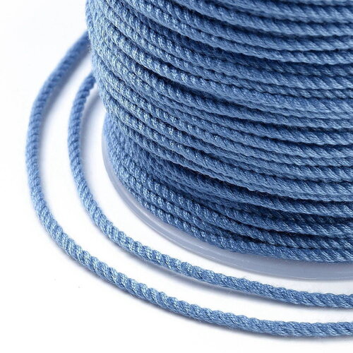 Cordon en coton tressé bleu 1,2 mm cordon pour bijoux en coton cordon scrapbooking longueur 1 mètre