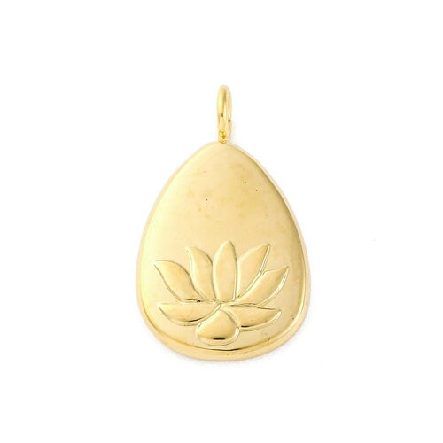 Pendentif fleur de lotus doré 19,5 mm acier inoxydable 304