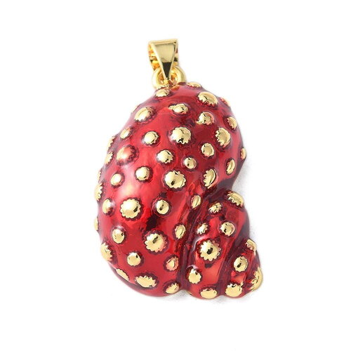 Pendentif coquillage émaillé coquillage doré 29 mm - unité
