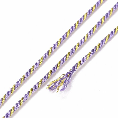 Cordon tressé filigrane poly coton fil doré 1 mm cordon multicolore cordon pour bijoux en coton longueur 1 mètre