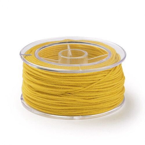Cordon en coton jaune tressé 1,5 mm cordon pour bijoux en coton cordon scrapbooking longueur 1 mètre