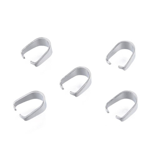 10 attaches pendentifs 10 mm acier inoxydable 304 bélière argenté