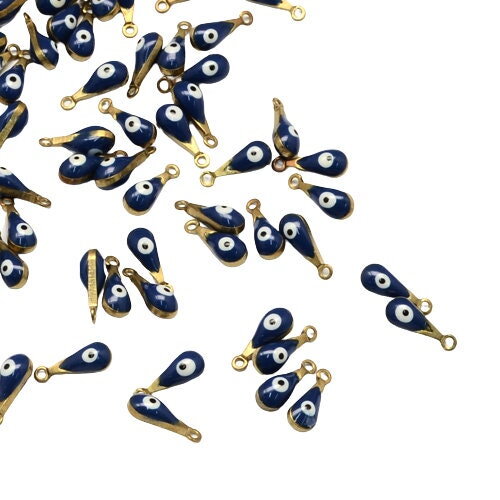 10 pendentifs goutte doré émail breloque mauvais œil en laiton doré pendentif porte bonheur 11 mm