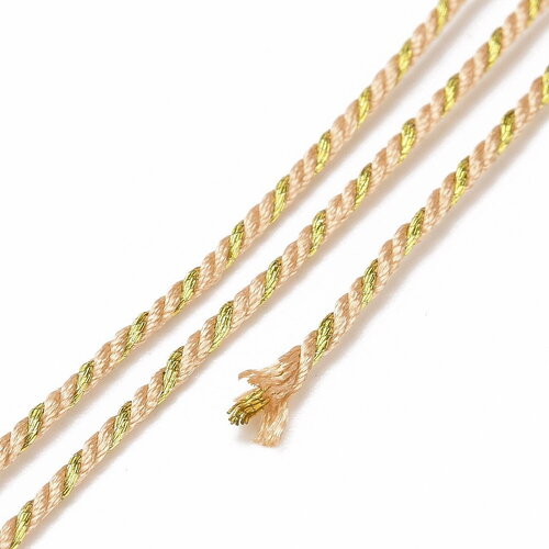 Cordon tressé filigrane poly coton fil doré 1,5 mm cordon multicolore pour bijoux en coton cordon scrapbooking longueur 1 mètre