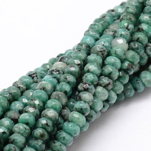100 perles de jade rondelle de malaisie bleu cadet naturel teint perle jade 4 mm perles facette jade