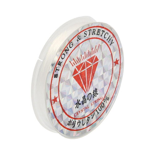 Fil élastique transparent 0,8 mm en bobine de 10 mètres fil cristal extensible plat