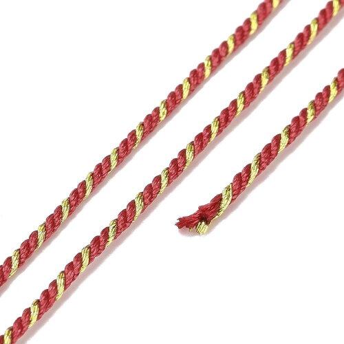 Cordon tressé filigrane poly coton fil doré 1,2 mm cordon multicolore pour bijoux en coton cordon rouge brique longueur 1 mètre