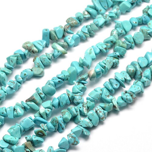 50 perles chips turquoise synthétique perles turquoise