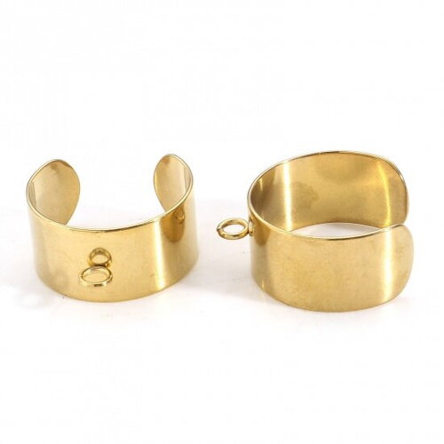 Support bague réglable en acier inoxydable doré bague pour breloque