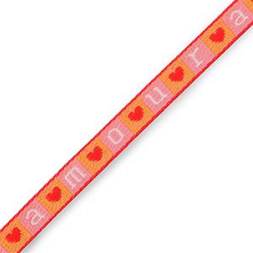 1 métré ruban à message tissé amour ruban pour bracelet 10 mm de largeur texte amour - 89709