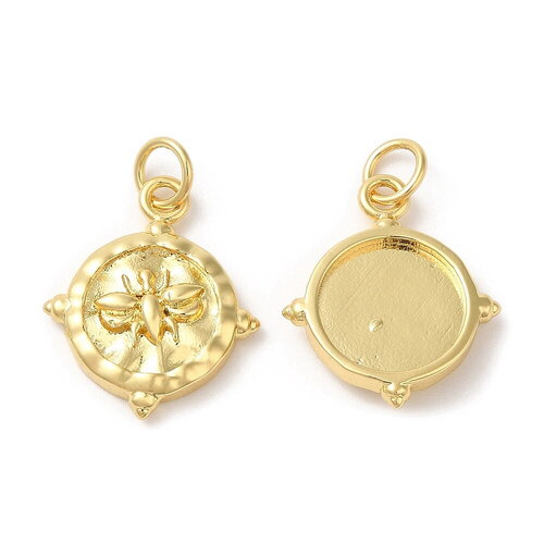 Pendentif médaille abeille doré 17 mm pendentif insecte