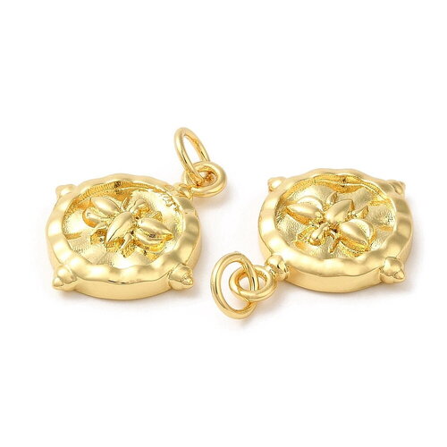 Pendentif médaille abeille doré 17 mm pendentif insecte