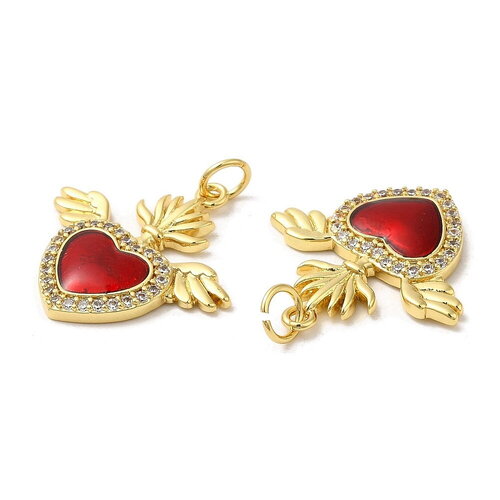 Pendentif cœur ex voto 21,5 mm pendentif cœur doré