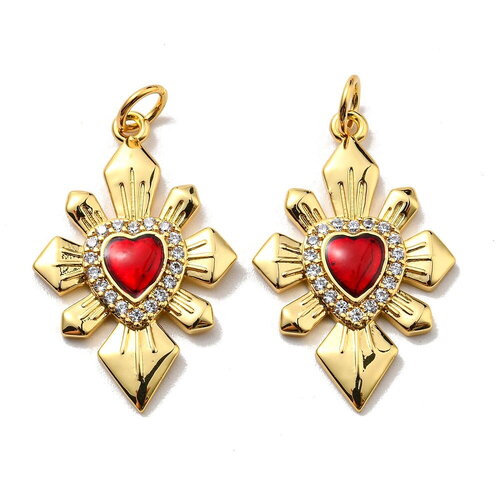 Pendentif cœur ex voto 27 mm pendentif cœur doré