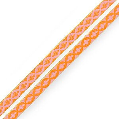 1 métré ruban à message tissé fleur pour bracelet 10 mm de largeur - 88384