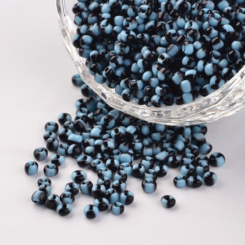 10 grammes petite perle de rocaille rayée multicolore opaque 2.5~3x2~3mm perle en verre rocaille