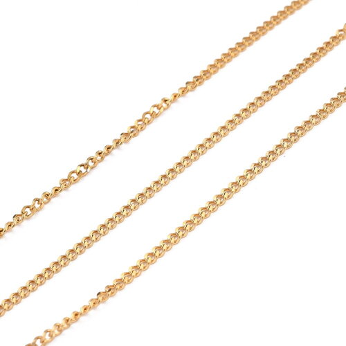 1 mètre chaîne très fine 2 x 1,5 mm maille soudée en acier inoxydable 304 chaîne doré