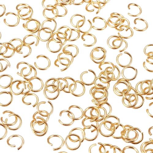 200 anneaux de jonction ouverts en acier inoxydable 304 doré anneaux doré 5 mm - av124
