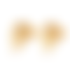 Support boucle d'oreille feuille acier inoxydable 13,5 x 8 mm puce d'oreille doré c9-05