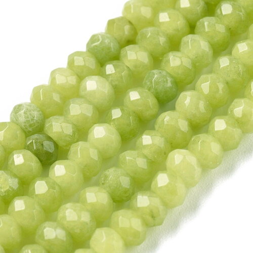 100 perles de jade rondelle de malaisie jaune vert naturel teint jade 4 mm perles facette