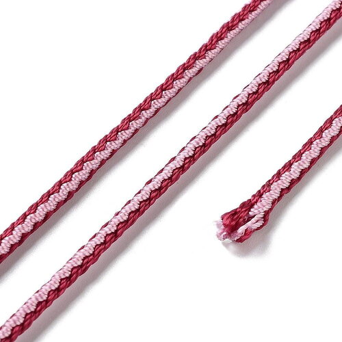 Cordon en polyester 2,5 mm cordon pour bijoux cordelette rouge longueur 1 mètre