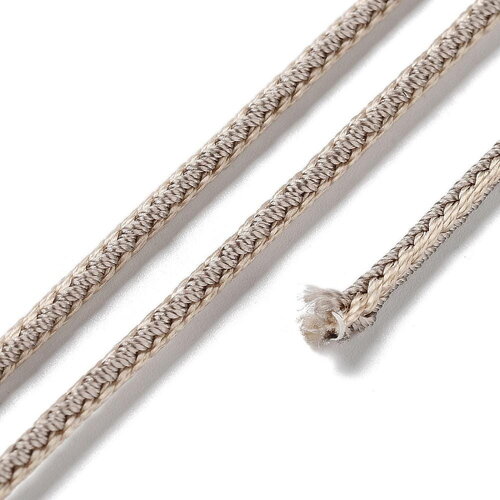 Cordon en polyester 2,5 mm cordon pour bijoux cordelette beige longueur 1 mètre