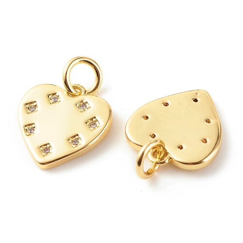 Pendentif cœur doré 15 mm cœur plaqué ou 18 carats