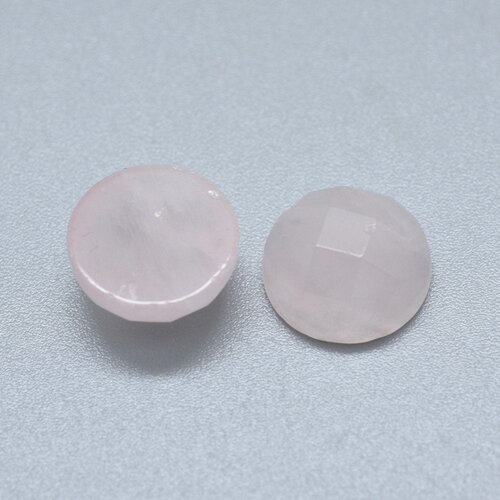 Cabochon rond quartz rose naturel 12mm cabochon facette dôme vendu à l'unité
