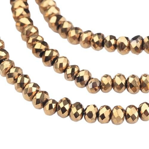 1 fil perles en verre rondelle 3 mm perles intercalaire perles facettes