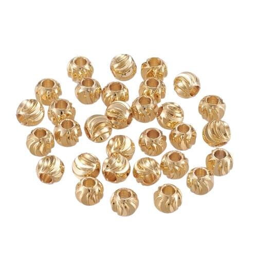 10 perles séparateur laiton doré 5 mm plaqué 18 carats perle texturée perle intercalaire