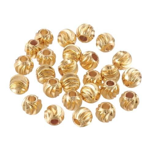 10 perles séparateur laiton doré 6 mm plaqué 18 carats perle texturée perle intercalaire