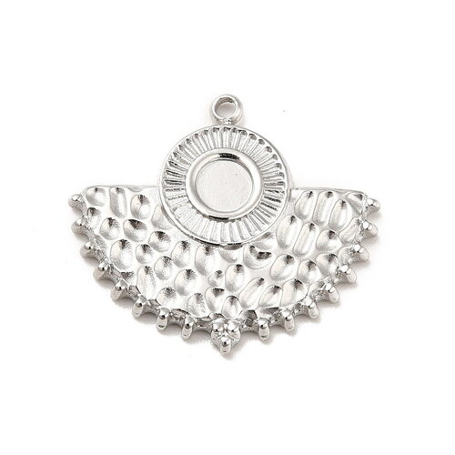 Pendentif support cabochon en acier inoxydable argenté 20 x 23 mm support plateau cabochon 4mm