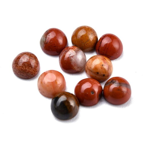 Cabochon rond en pierre naturelle jaspe brique 4 mm cabochon jaspe vendu à l'unité