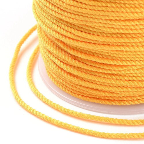 Cordon en coton tressé jaune 1,2 mm cordon pour bijoux en coton cordon scrapbooking longueur 1 mètre