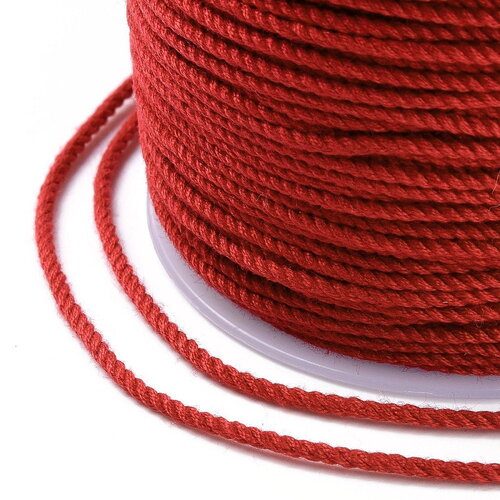Cordon en coton tressé rouge 1,2 mm cordon pour bijoux en coton cordon scrapbooking longueur 1 mètre