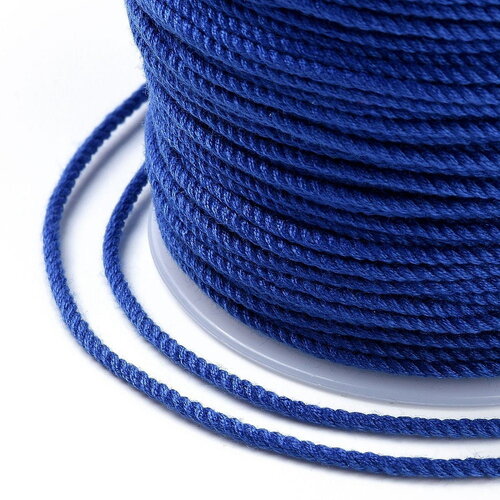 Cordon en coton tressé bleu 1,2 mm cordon pour bijoux en coton cordon scrapbooking longueur 1 mètre